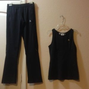 Two-piece Adidas workout outfit