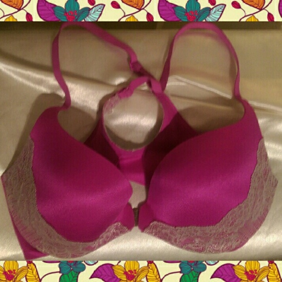 Victoria Secret fuchsia pink plunge bra 34D