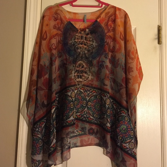 Multicolor sheer blouse