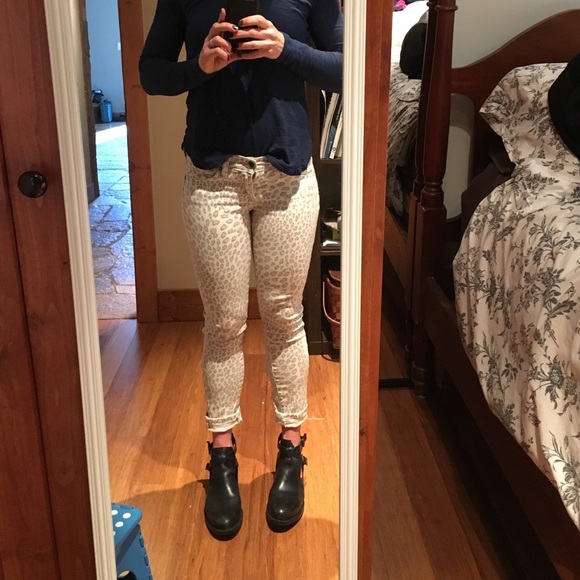 Leopard print lucky skinny jeans