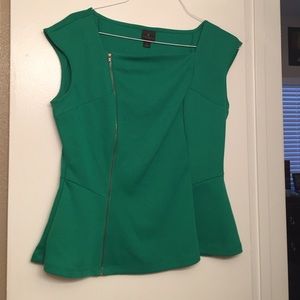 Green peplum top