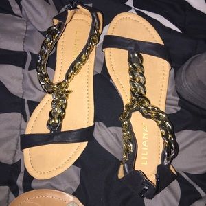 gold chain sandals