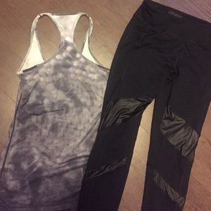 Lululemon top and leather leggings
