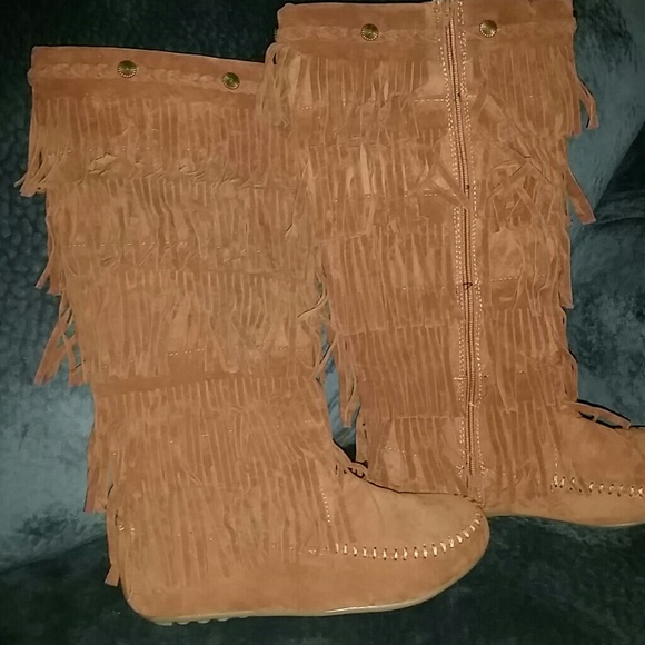 Fringe Boots. Worn once. Perfect condition.