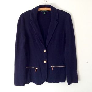 RALPH LAUREN CARDIGAN WITH GOLD BUTTON DETAIL