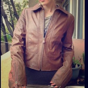Brown 100% leather jacket