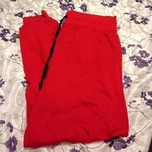 Men's red joggers