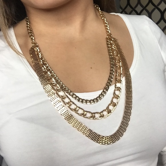 3 layered chain necklace