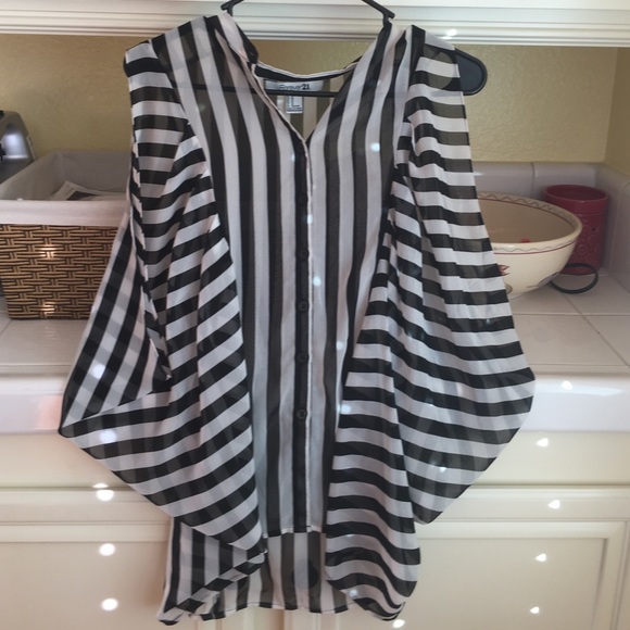 Black and white stripped blouse