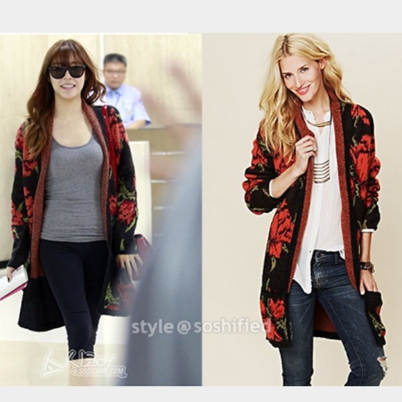 chunky floral cardigan