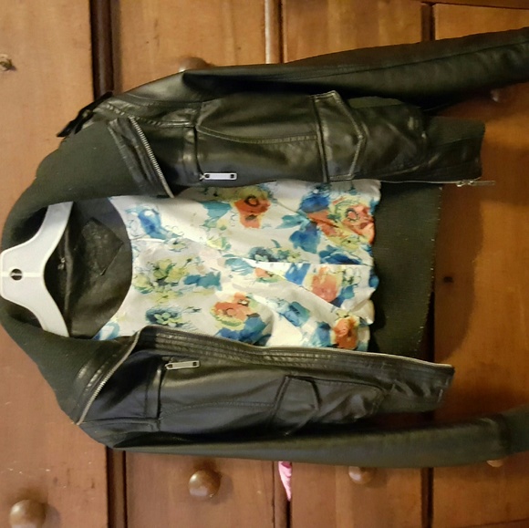 Lined faux leather jacket!