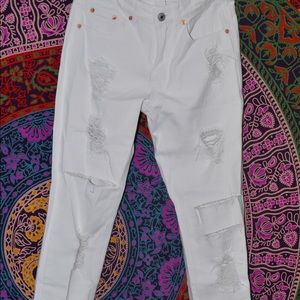 White Ripped Boyfriend Jeans