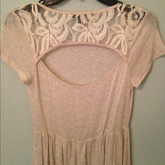 Beige High-Low Dress - Picture 3 of 4