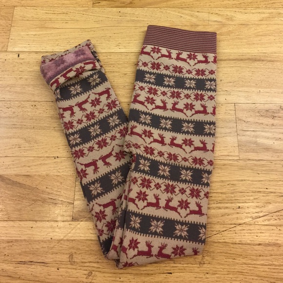 💕FLASH SALE 💕 Fair Isle fleece leggings - Picture 1 of 3
