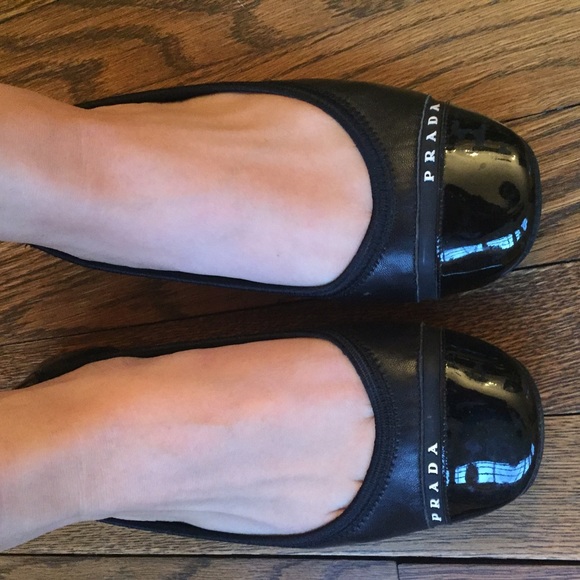 Prada Patent Leather Black Flats
