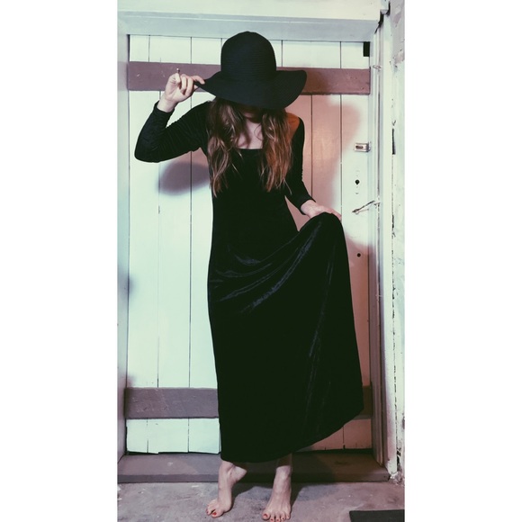 vintage| velvet maxi dress
