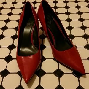 Red Kitten Heels Point Toe