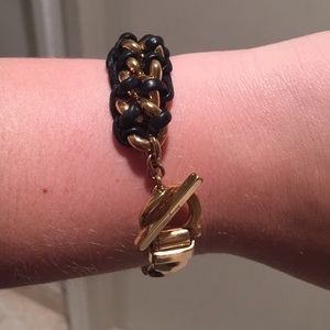 Authentic ferragamo black and gold bracelet