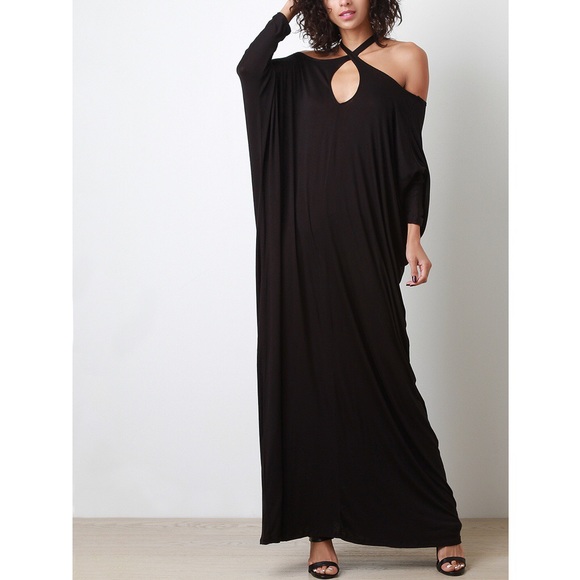 The Appeal Cold Shoulder Cross Maxi Dress - Picture 2 of 4