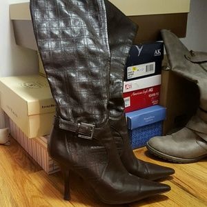 Knee Length Heeled Boots