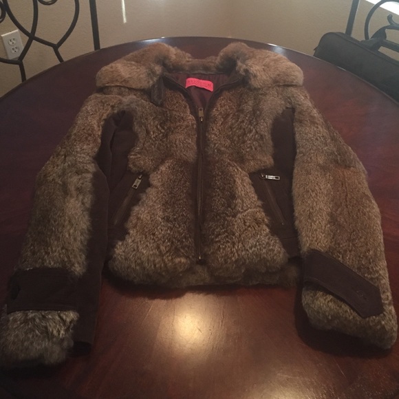 Juicy Couture Medium Brown Fur Coat Jacket