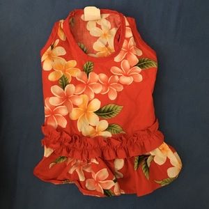 Dog Apparel - Plumeria Print Dress - Hawaii