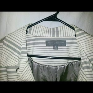 Proenza Schouler gray striped trapeze coat