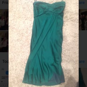 Banana republic slim strapless silk dress