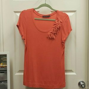 The Limited Orange Tshirt with leaf embellishment