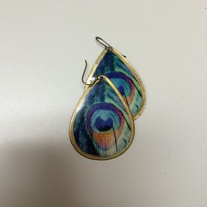 Gold Peacock Earrings