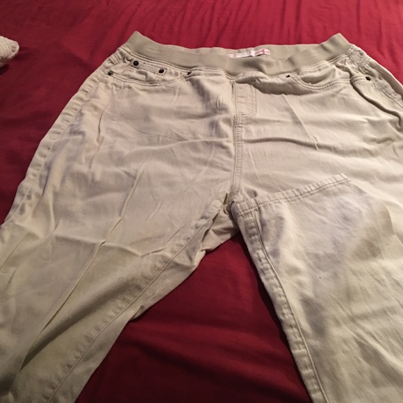 Stretch waist plus size skinny khakis