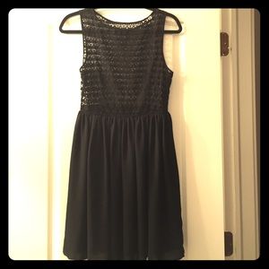 Lace Top Black Dress