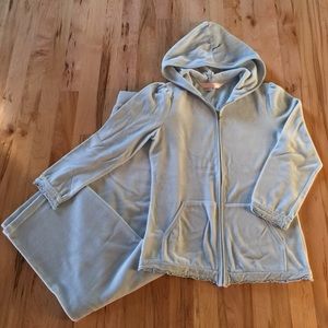 Victoria's Secret Light Blue Velour Lounge Suit