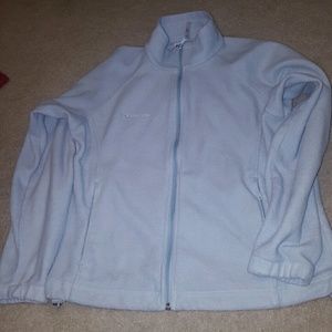 Light blue polyester Columbia jacket
