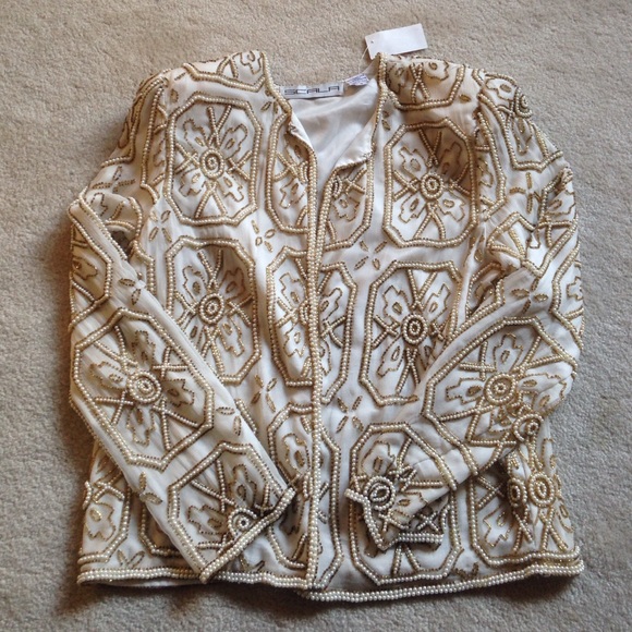 white beaded jacket
