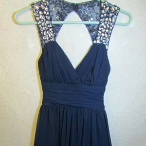 Navy and rhinestone homecoming dress