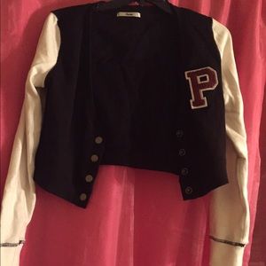 Navy blue Crop top cardigan