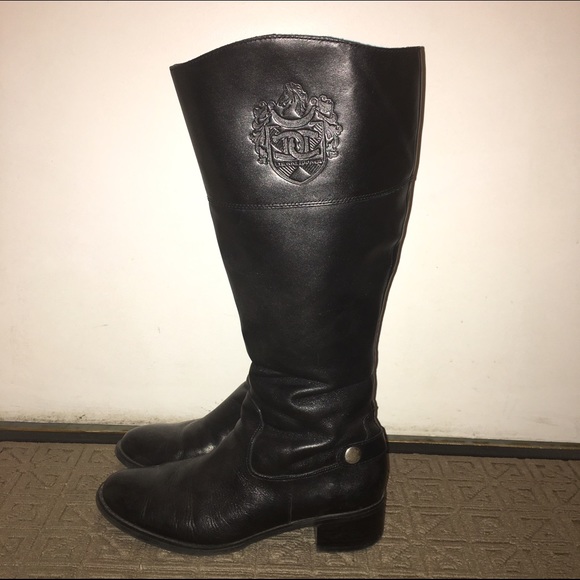 Chip Wide Calf Black Logo Riding Boot