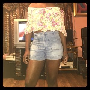H&M High waisted denim shorts