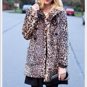 Cheetah faux fur coat