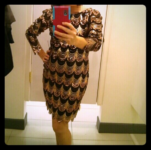 Gold sequins dress