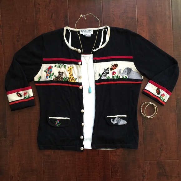 Beaded Jungle Friends Cardigan