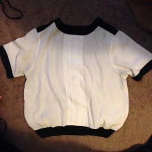 White blouse with  black edges