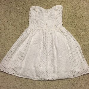 White Lace Strapless Dress