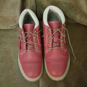 Pink Timberland boot