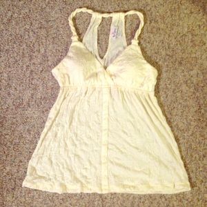 Cute Ivory Tank with Built-In Padded Bra