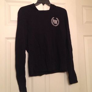 Pink brand black hoodie