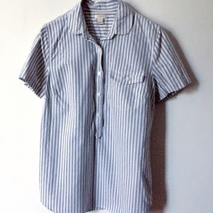 Short-sleeve Striped Popover