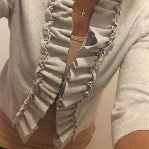 Anthropologie Tabitha Ruffle Edge Crop Cardigan