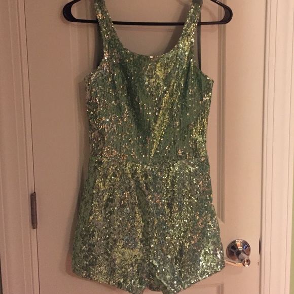 Adorable green sequin romper